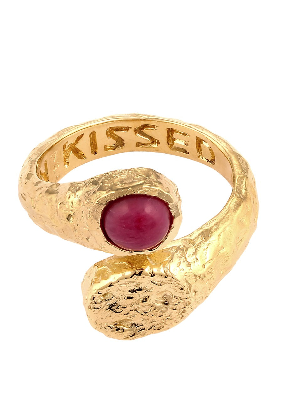 Haze & Glory Onyx Rot 925 Sterling Silber vergoldet - Sunkissed