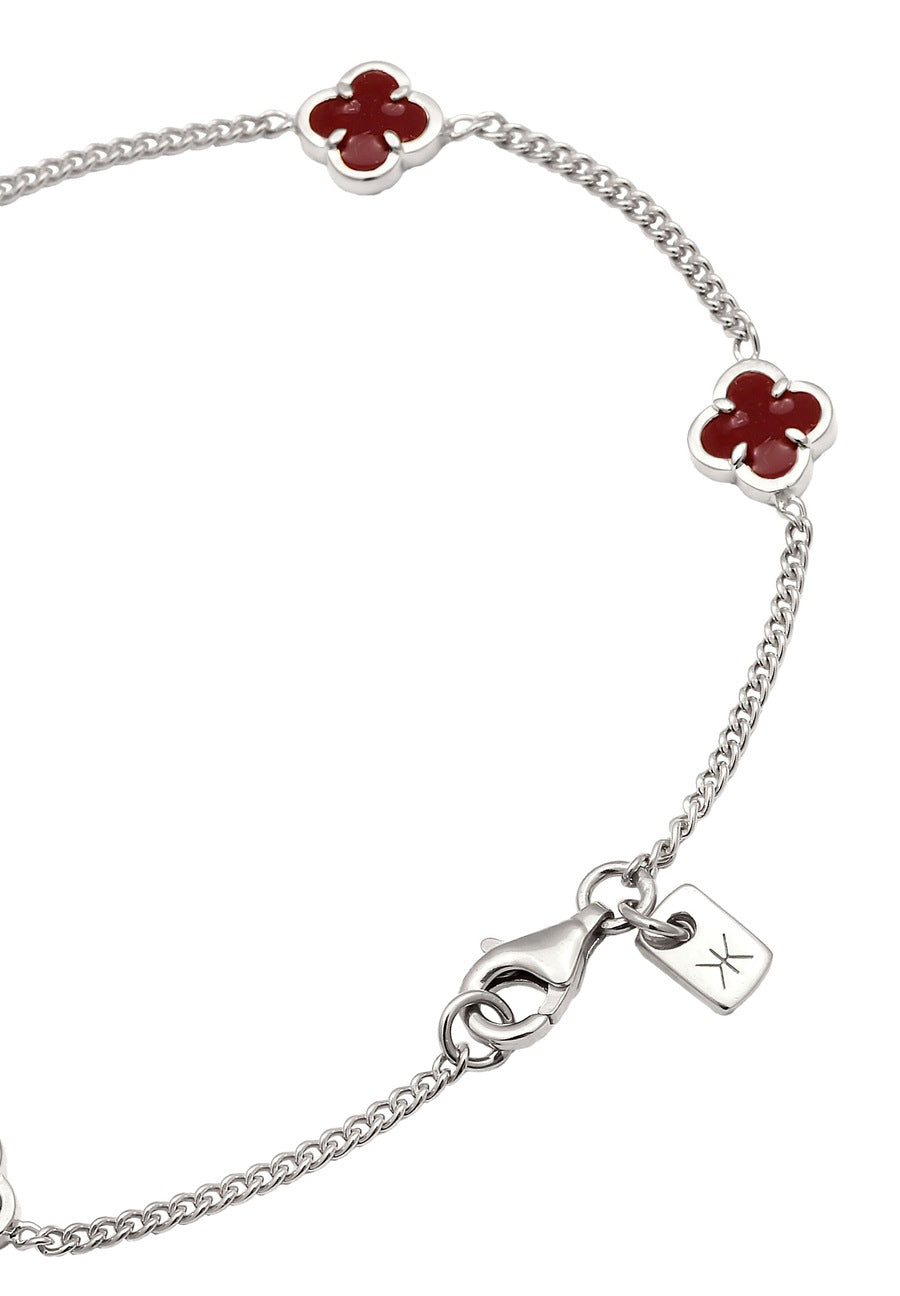 Kleeblatt Emaille 925 Sterling Silber