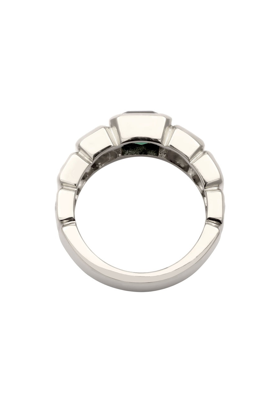 Elli PREMIUM Rechteck Quarz Grün 925 Sterling Silber