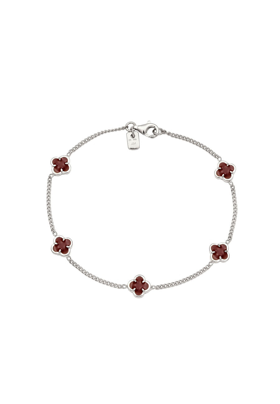 Kleeblatt Emaille 925 Sterling Silber