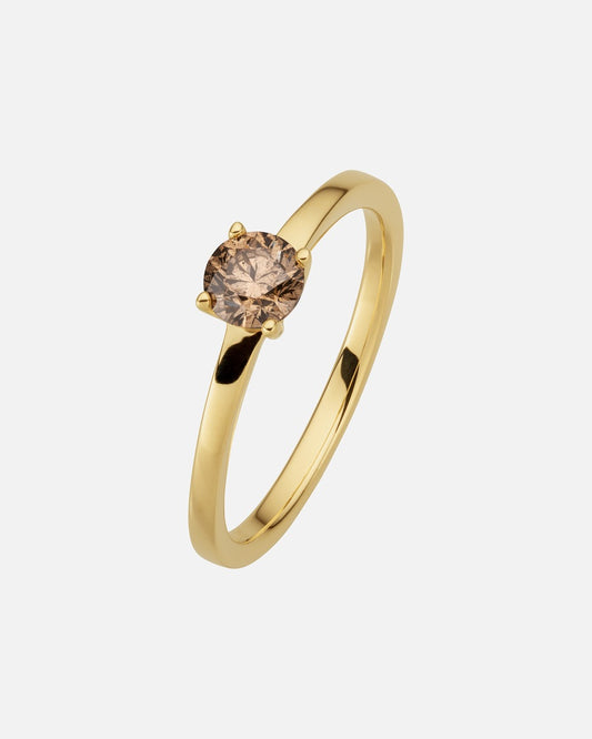 Orolino Ring 585/- Gold Brillant braun 0,50ct.