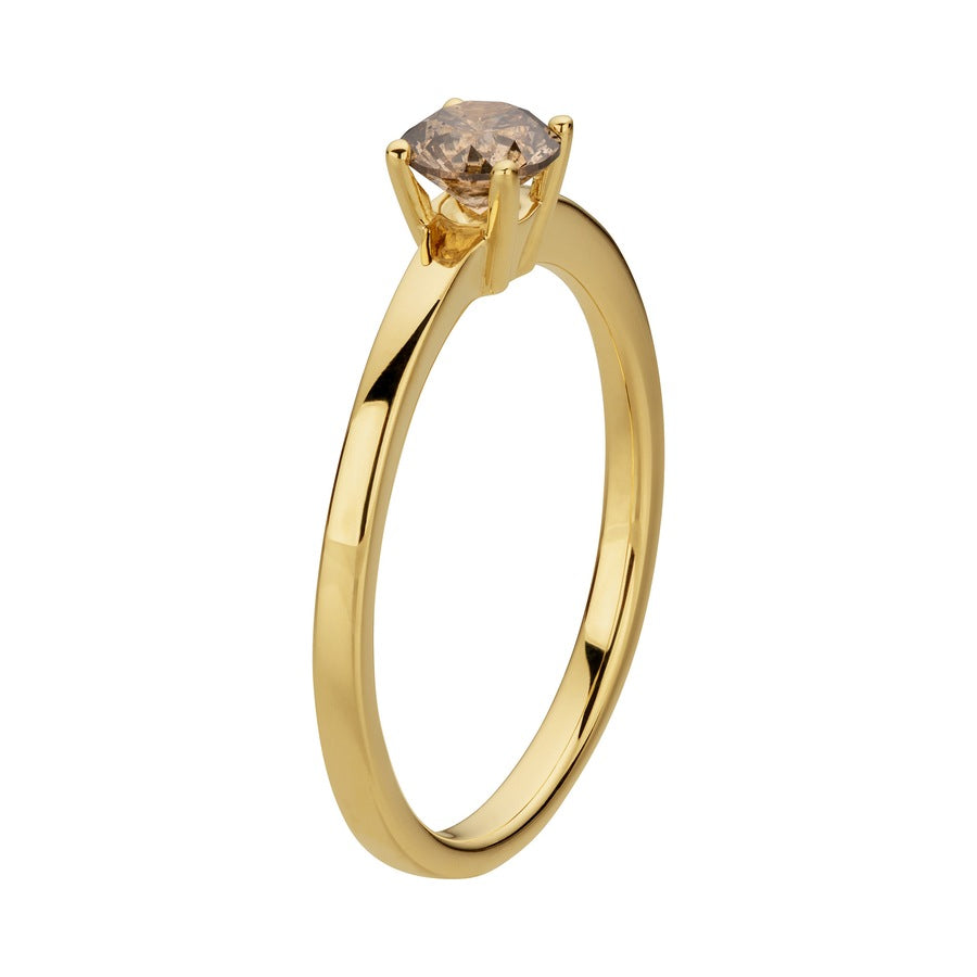 Orolino Ring 585/- Gold Brillant braun 0,50ct.