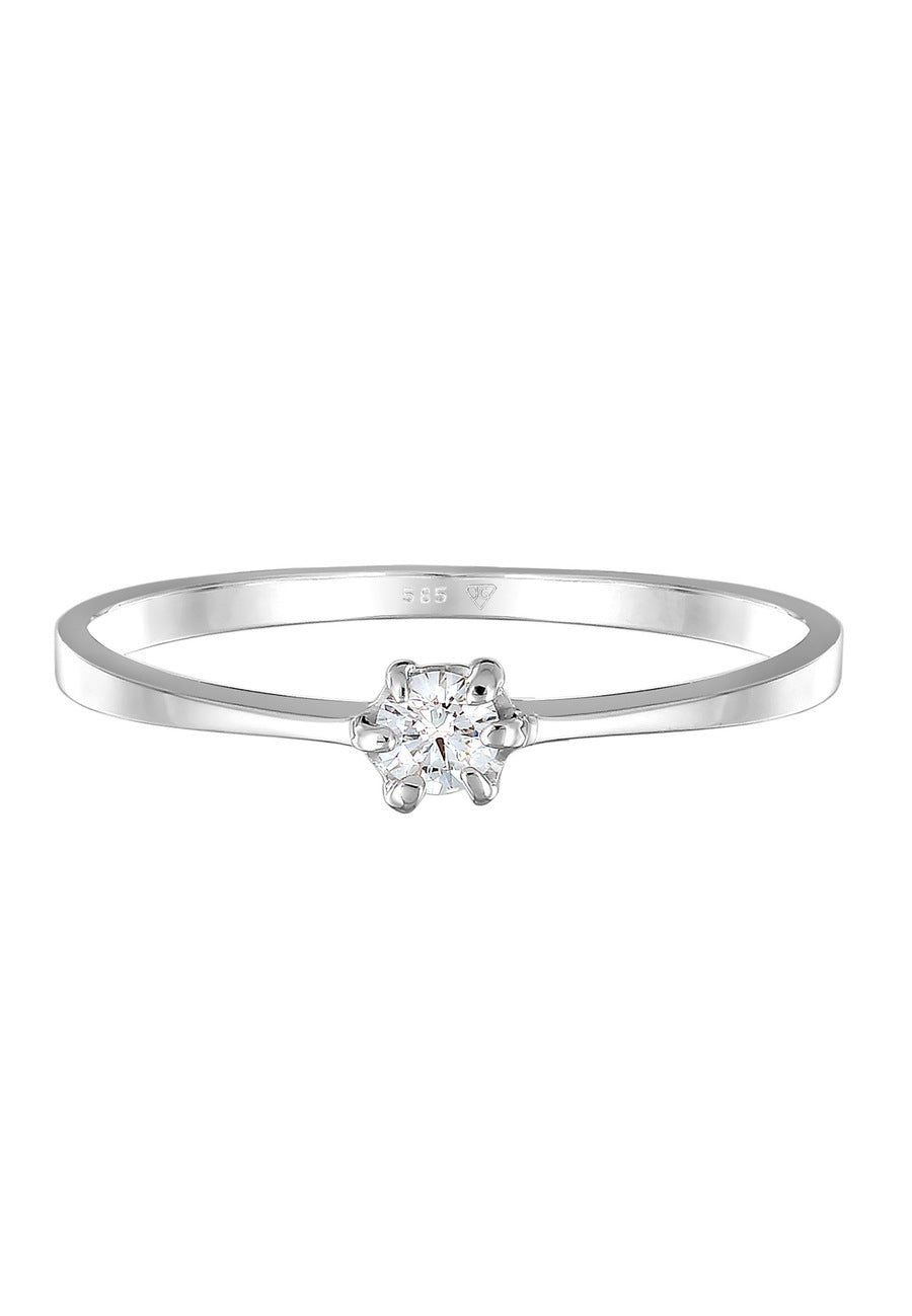 Elli DIAMONDS Verlobungsring Diamant 0.11 ct. 585 Weißgold