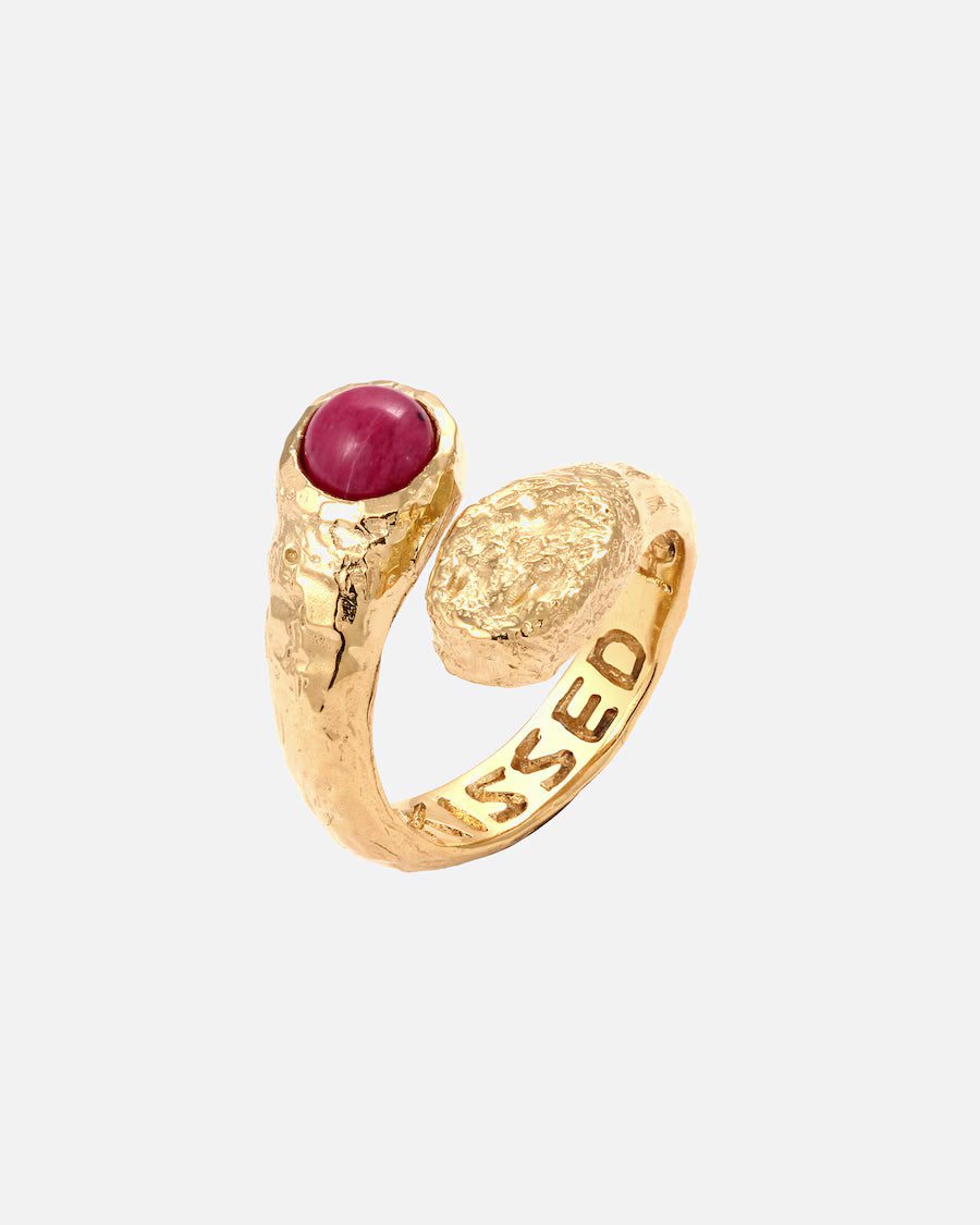Haze & Glory Onyx Rot 925 Sterling Silber vergoldet - Sunkissed