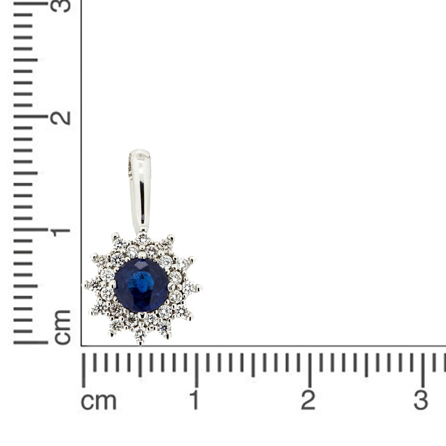 Orolino Anhänger 585/- Gold Safir Weiß 0,18ct.