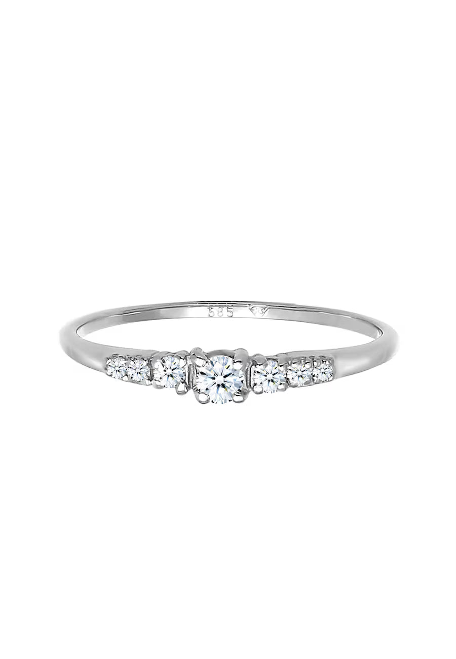 Elli DIAMONDS Verlobungsring Diamanten (0.11 ct) 585 Weißgold