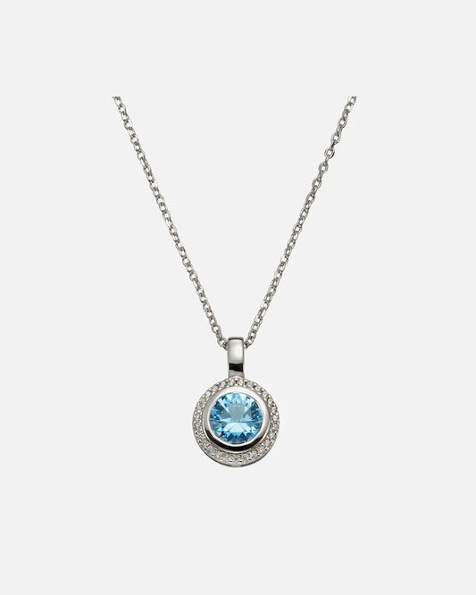 Celesta Anhänger mit Kette 925/- Sterling Silber sy. Blautopas blau