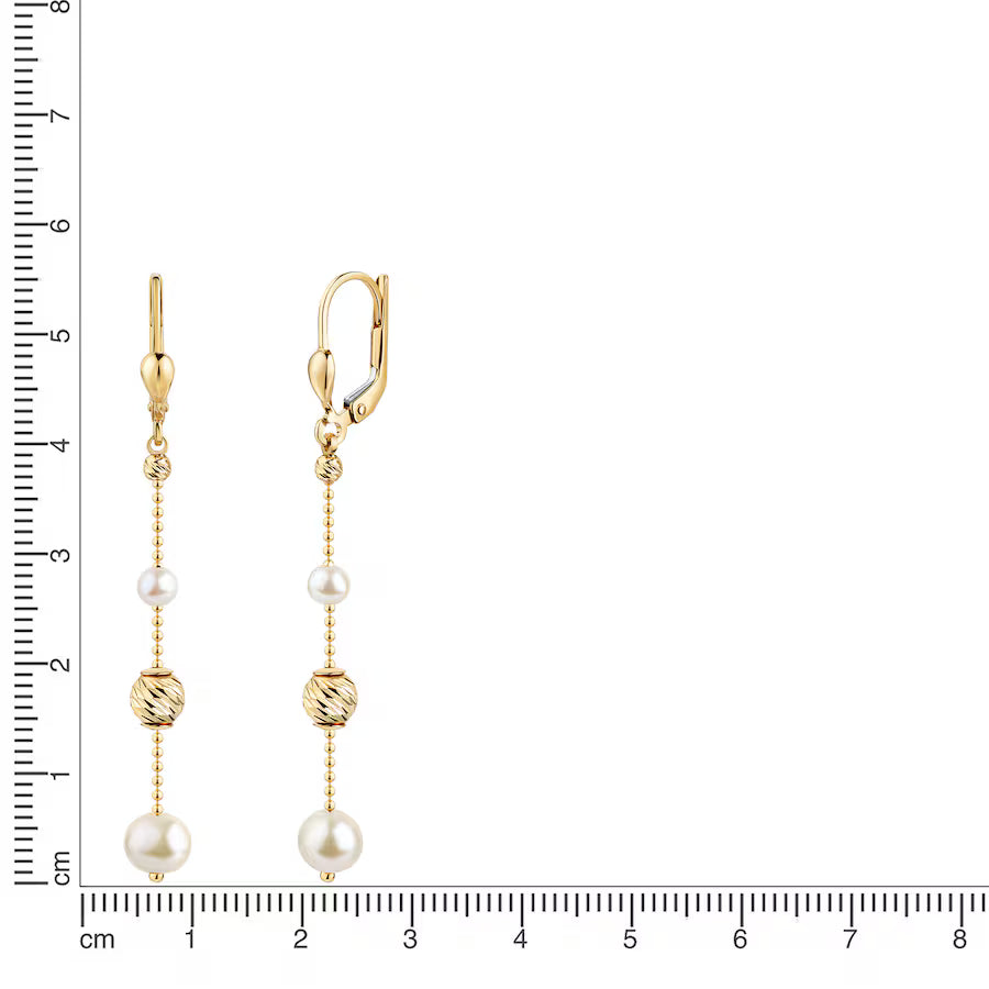 Fascination by Ellen K. Ohrhänger 585/- Gold Süßwasserzuchtperle