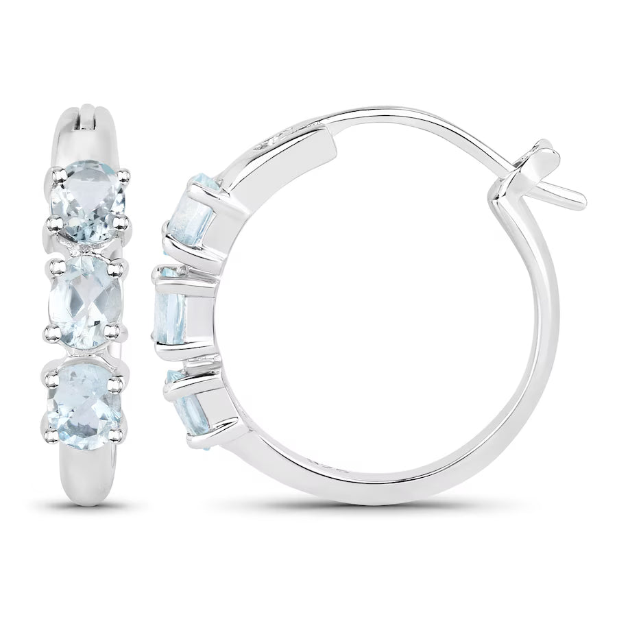 Vira Jewels Ohrringe 925/- Sterling Silber Aquamarine hellblau 0,9 ct.