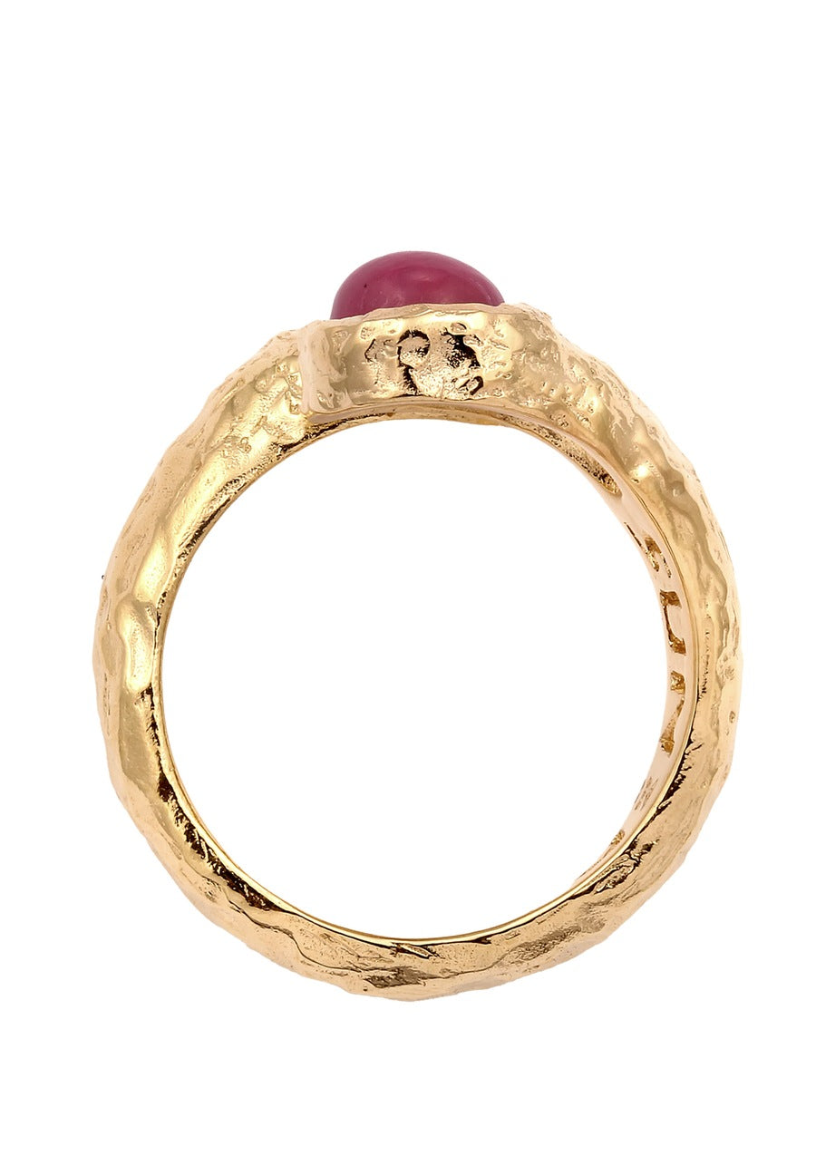 Haze & Glory Onyx Rot 925 Sterling Silber vergoldet - Sunkissed
