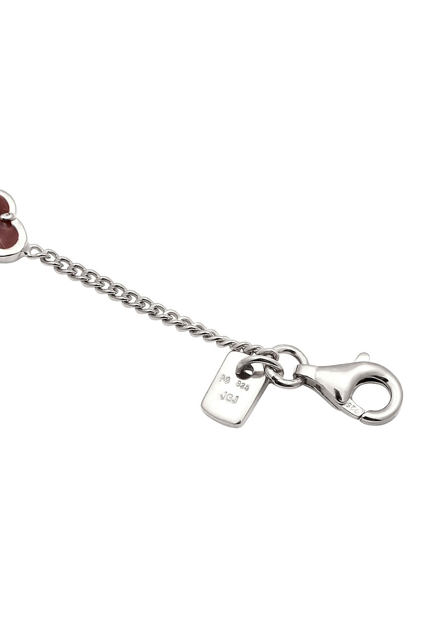 Kleeblatt Emaille 925 Sterling Silber