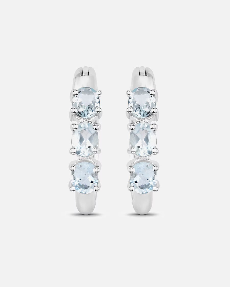 Vira Jewels Ohrringe 925/- Sterling Silber Aquamarine hellblau 0,9 ct.