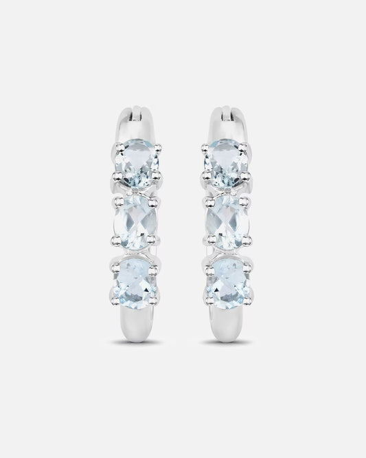 Vira Jewels Ohrringe 925/- Sterling Silber Aquamarine hellblau 0,9 ct.