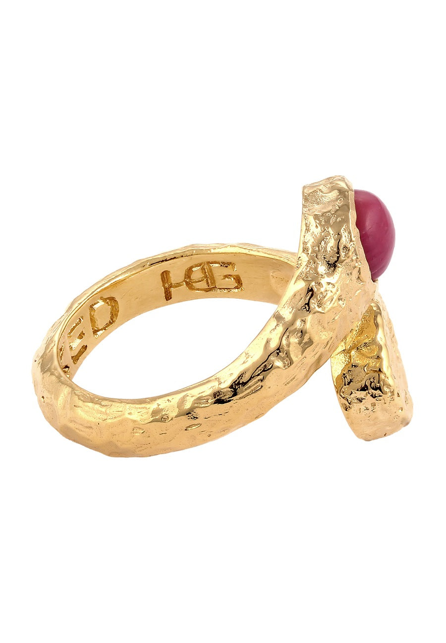 Haze & Glory Onyx Rot 925 Sterling Silber vergoldet - Sunkissed