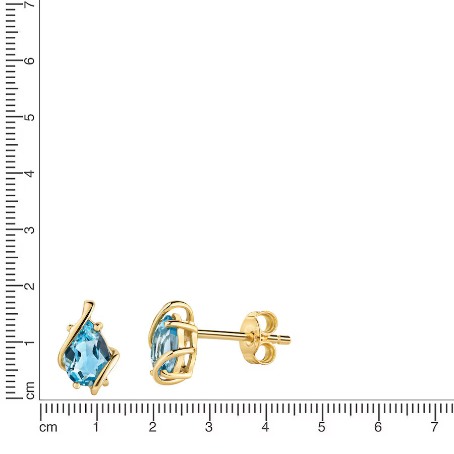 Fascination by Ellen K. Ohrstecker 375/- Gold Blautopas beh. blau