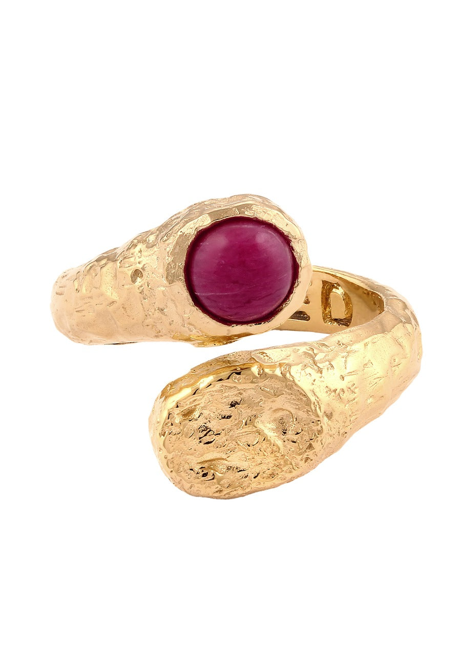 Haze & Glory Onyx Rot 925 Sterling Silber vergoldet - Sunkissed