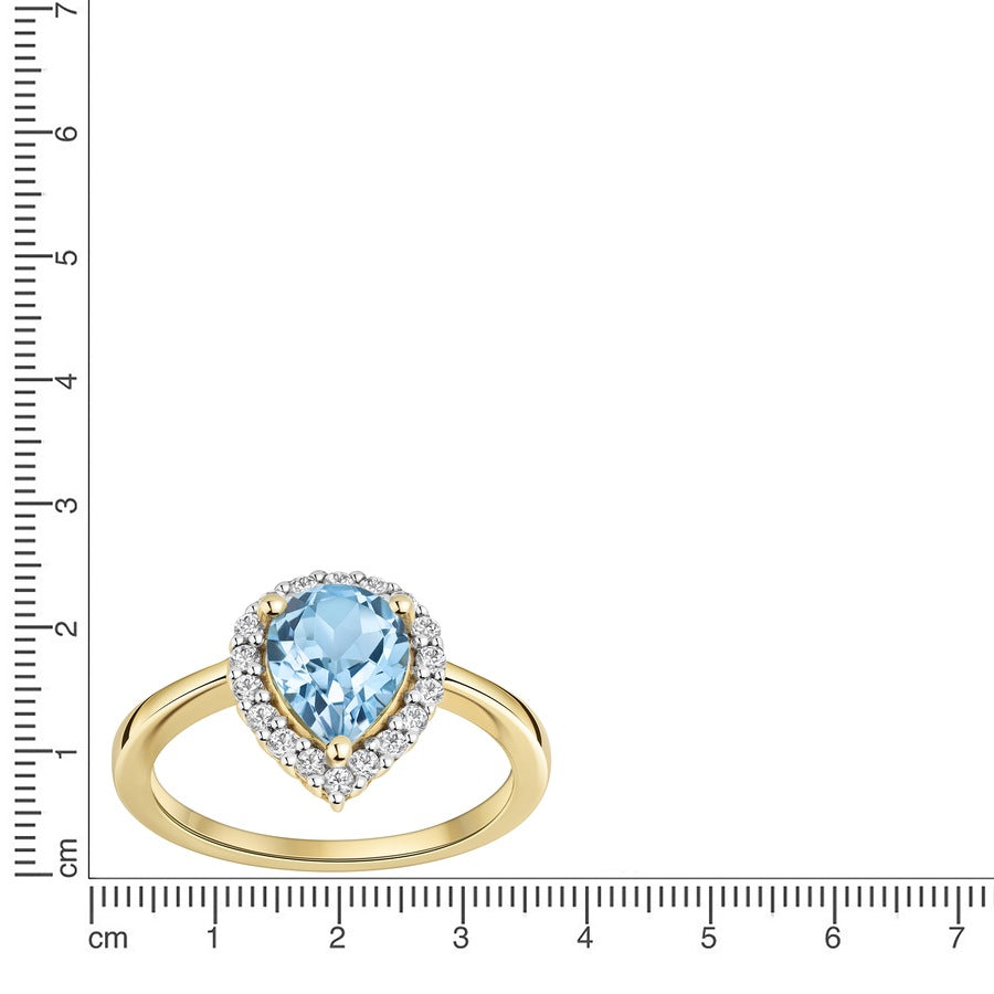 Fascination by Ellen K. Ring 585/- Gold Blautopas beh. blau