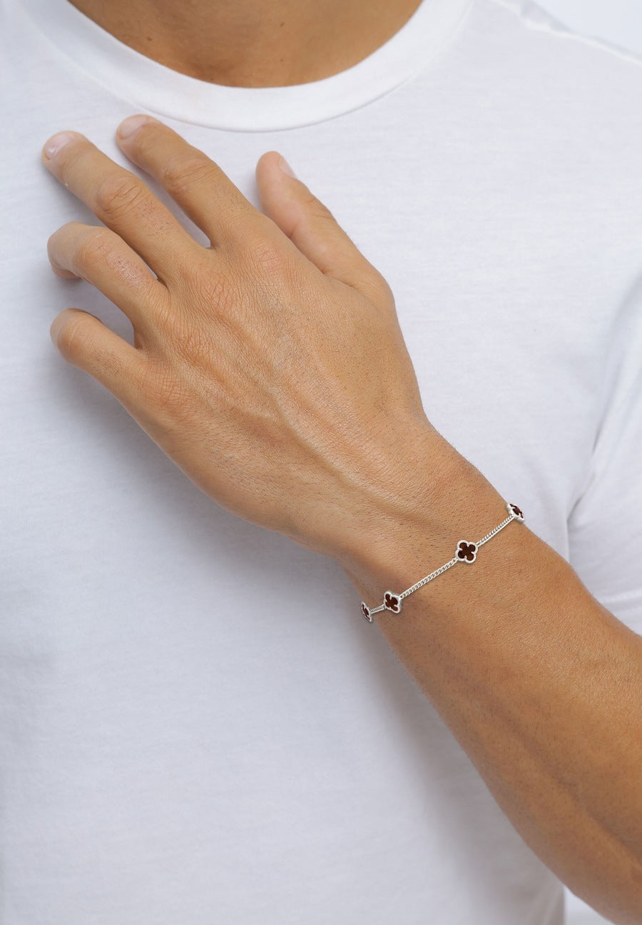 Kleeblatt Emaille 925 Sterling Silber