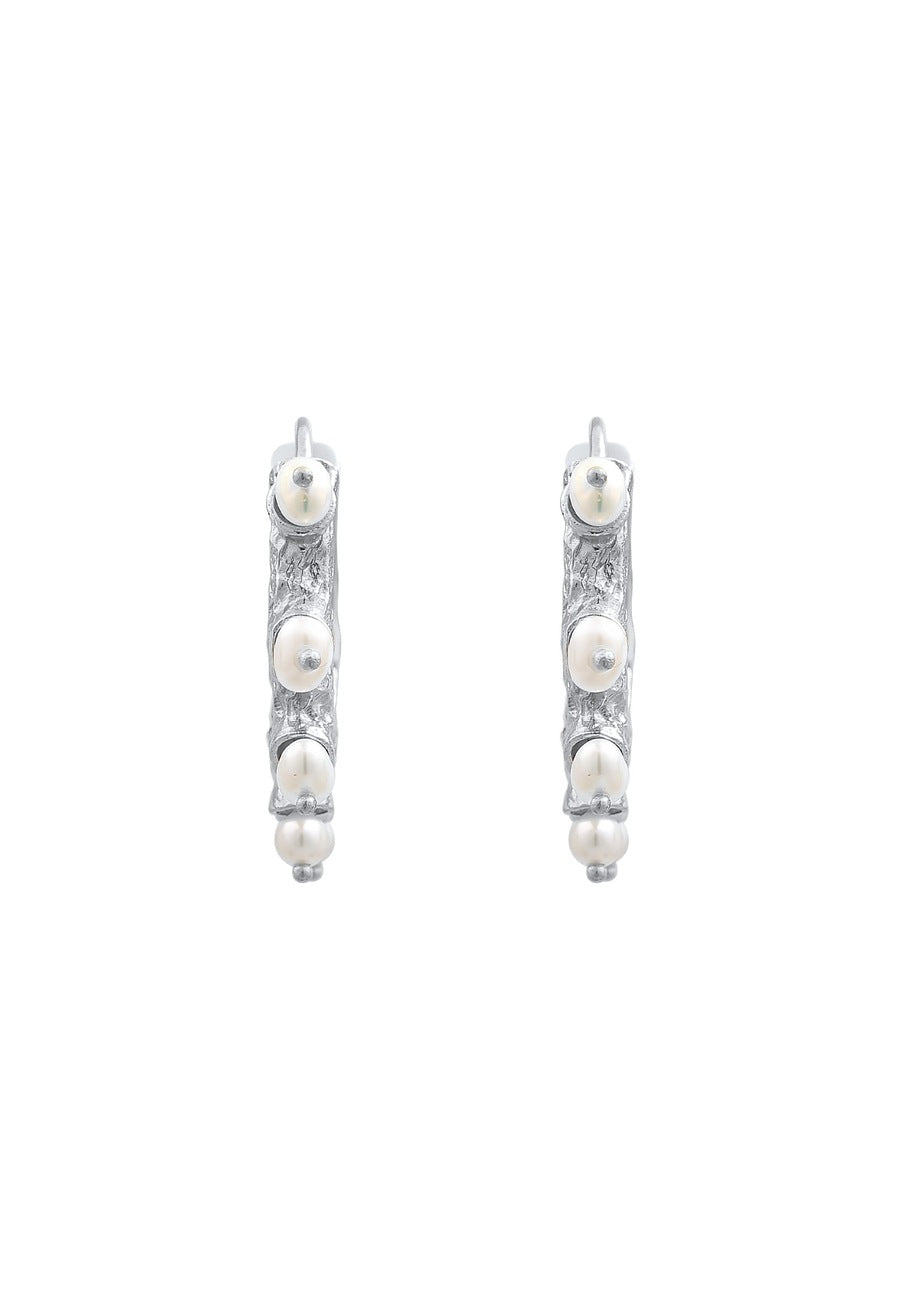 Haze & Glory Creolen Süßwasserperlen - Sun of Pearls 925 Silber