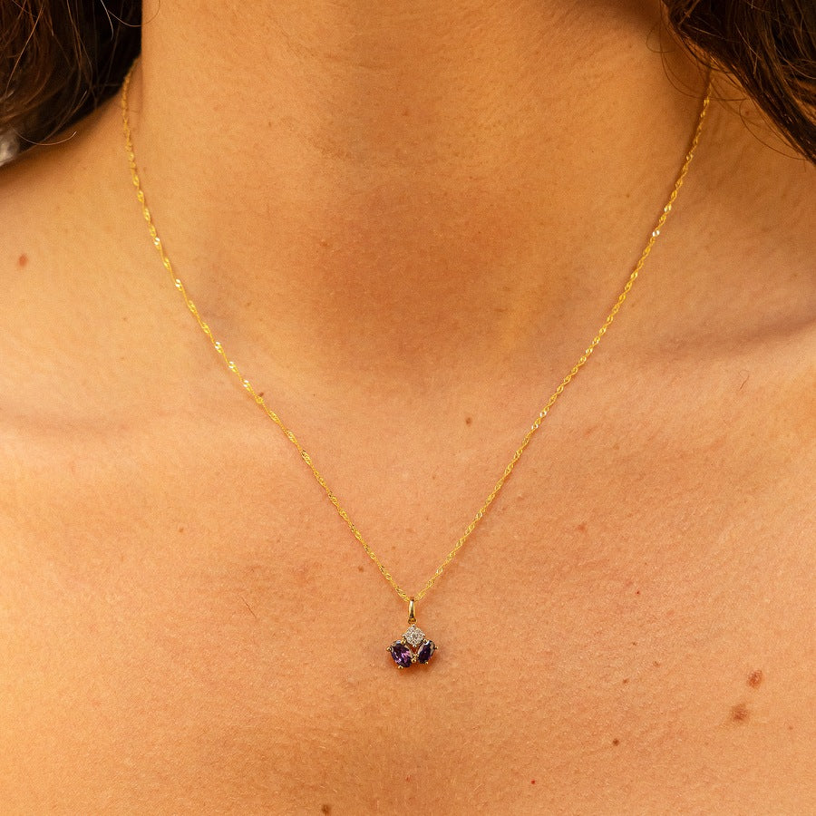 Fascination by Ellen K. Halskette 375/- Gold Amethyst lila