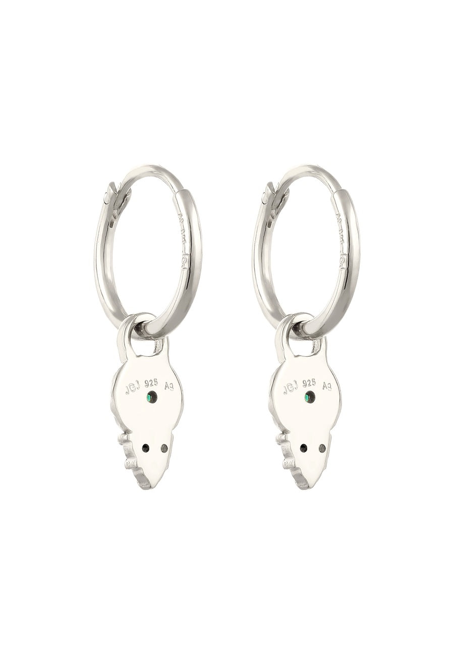 Elli PREMIUM Creolen Einhänger Zirkonia Synthetischer Smaragd Grün 925 Sterling Silber