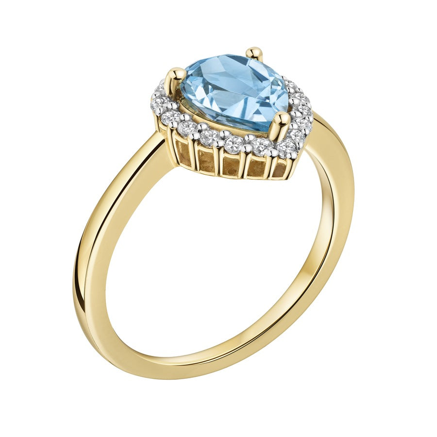 Fascination by Ellen K. Ring 585/- Gold Blautopas beh. blau