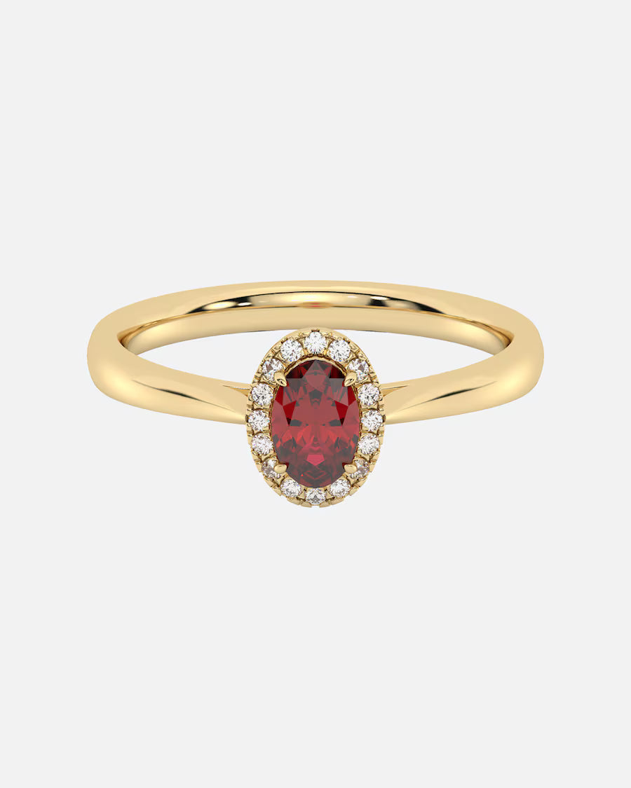 Diam Addict Ring 585/- Gold Rubin rot 0,08ct.