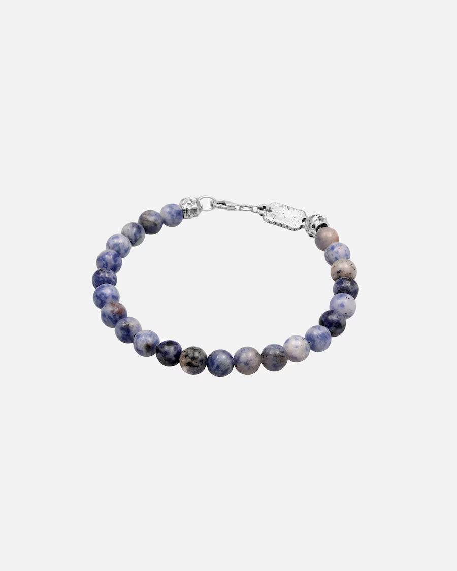 Edelstein Perlen Achat Blau 925 Sterling Silber