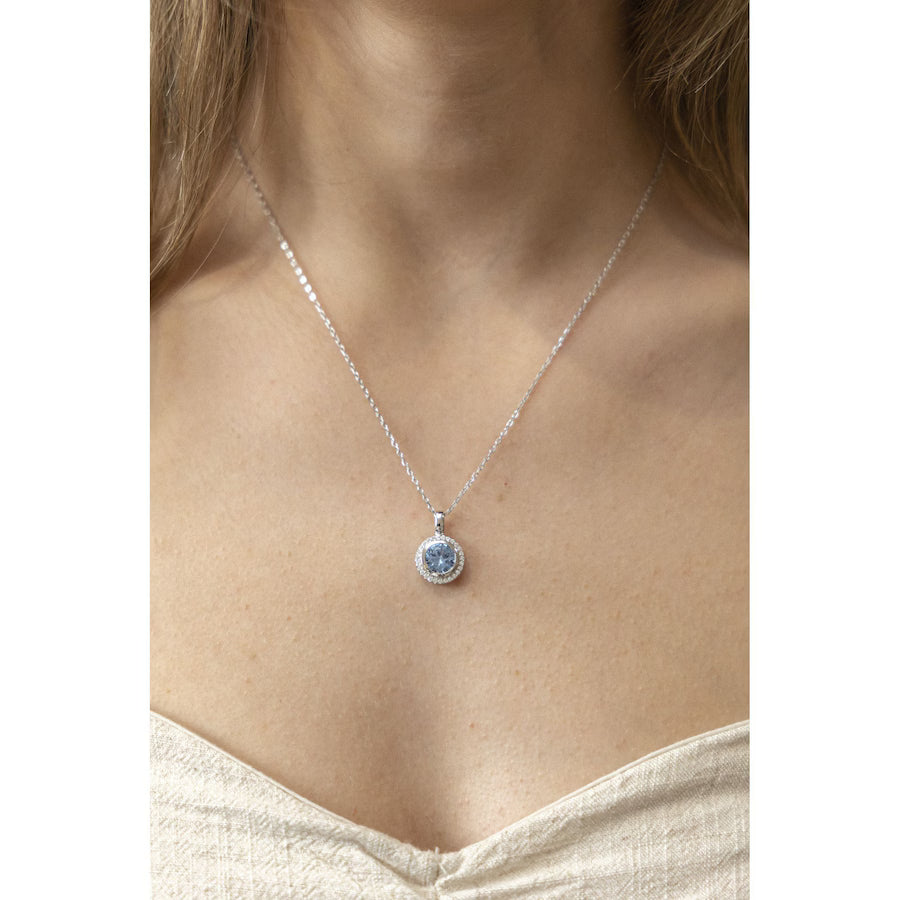 Celesta Anhänger mit Kette 925/- Sterling Silber sy. Blautopas blau