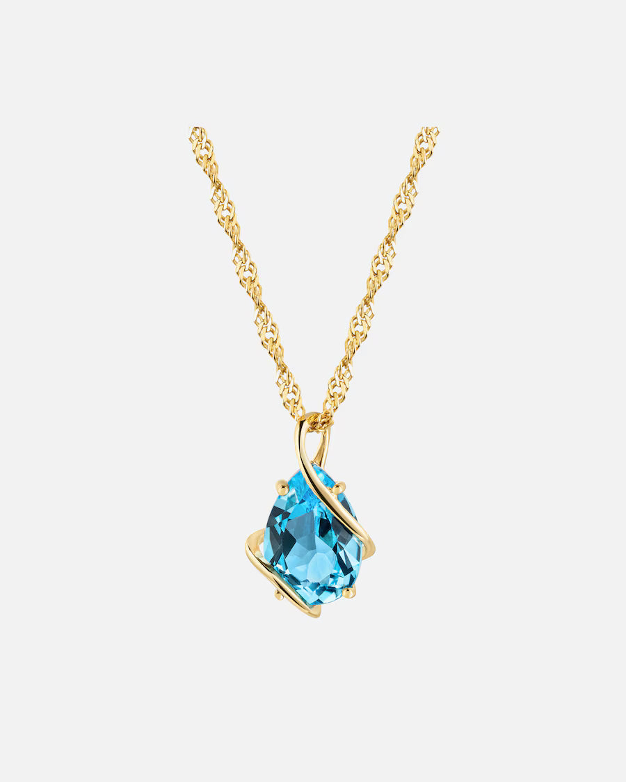 Fascination by Ellen K. Anhänger mit Kette 375/- Gold Blautopas beh. blau
