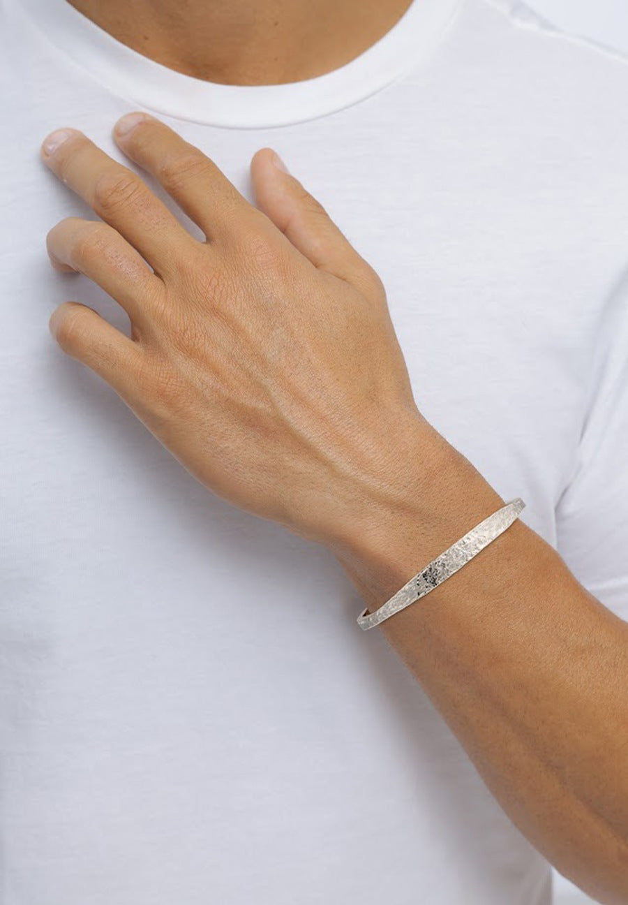 Armreif Handgefertigt Used Look 925 Silber