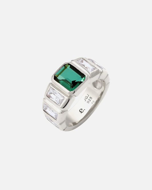 Elli PREMIUM Rechteck Quarz Grün 925 Sterling Silber