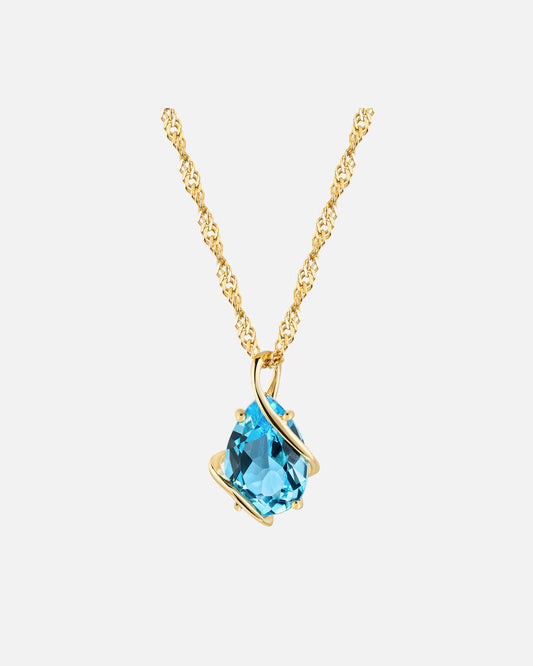 Fascination by Ellen K. Anhänger mit Kette 375/- Gold Blautopas beh. blau